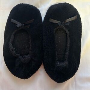Cozy Black Slippers with Bows